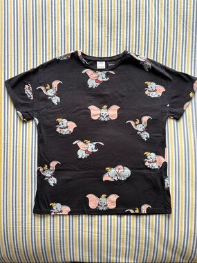 Zara Disney Black Tee with Dumbo Print, 100% cotton
